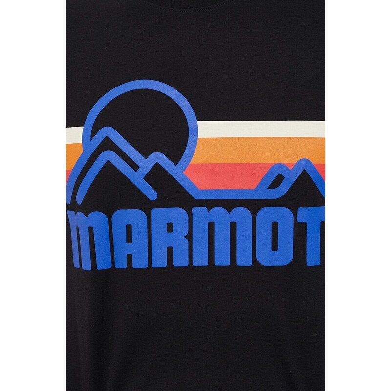 Kratka majica Marmot Coastal moška, črna barva