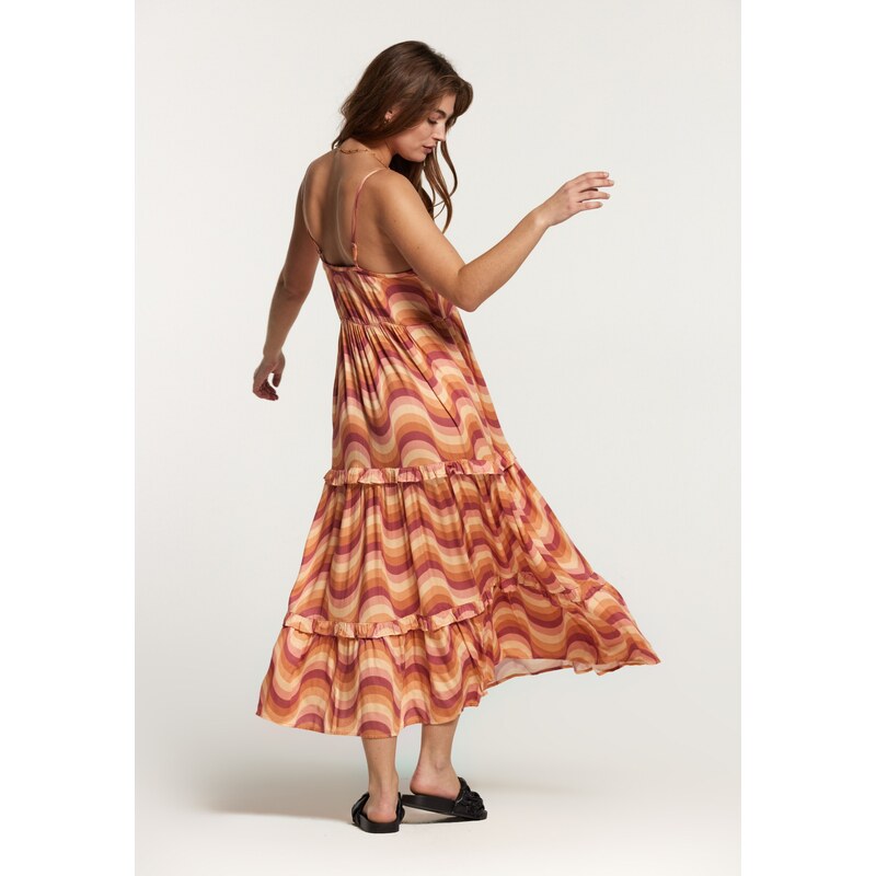 Shiwi Poletna obleka 'Sicily' bež / rjasto rjava / oker / svetlo roza