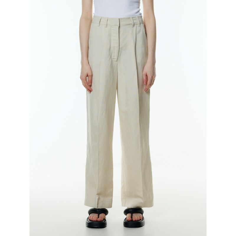 EDITED Hlače z naborki 'Kaj' kremna