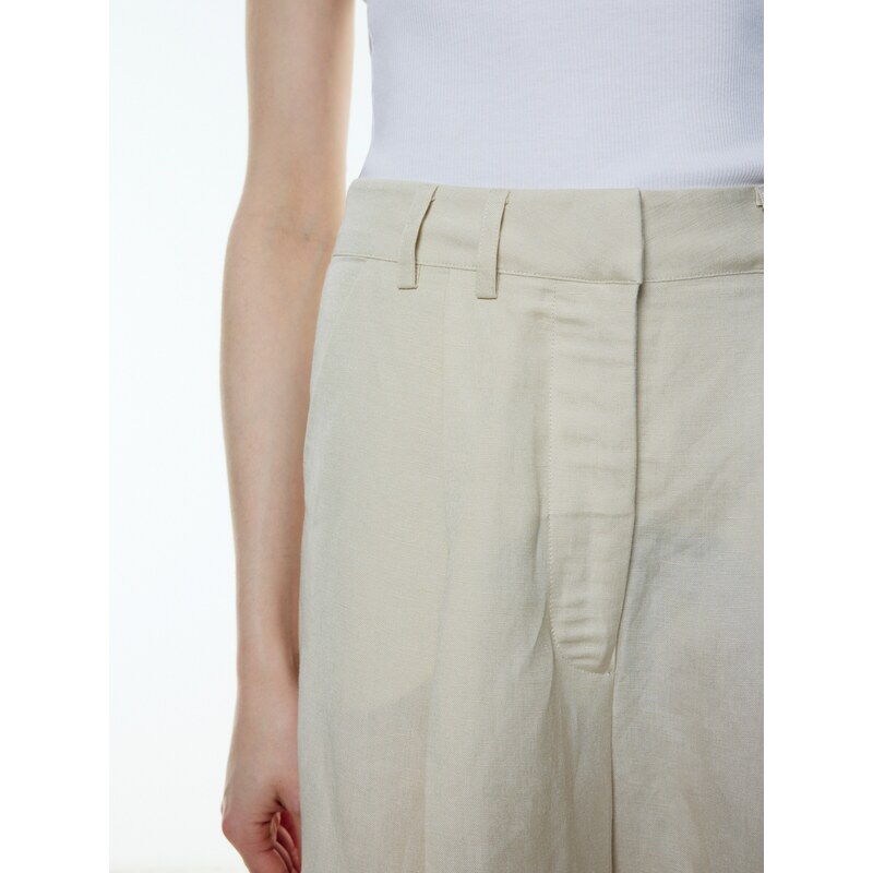 EDITED Hlače z naborki 'Kaj' kremna