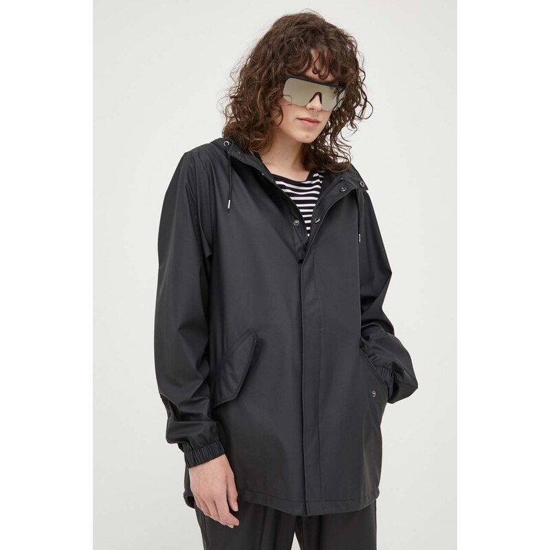 Vodoodporna jakna Rains 18010 Fishtail Jacket črna barva