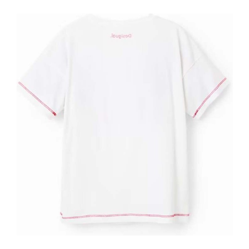 Otroška bombažna kratka majica Desigual Pink Panther bela barva