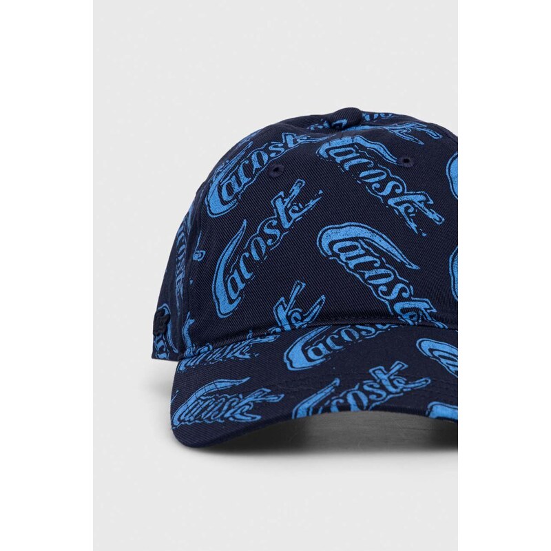Bombažna bejzbolska kapa Lacoste mornarsko modra barva