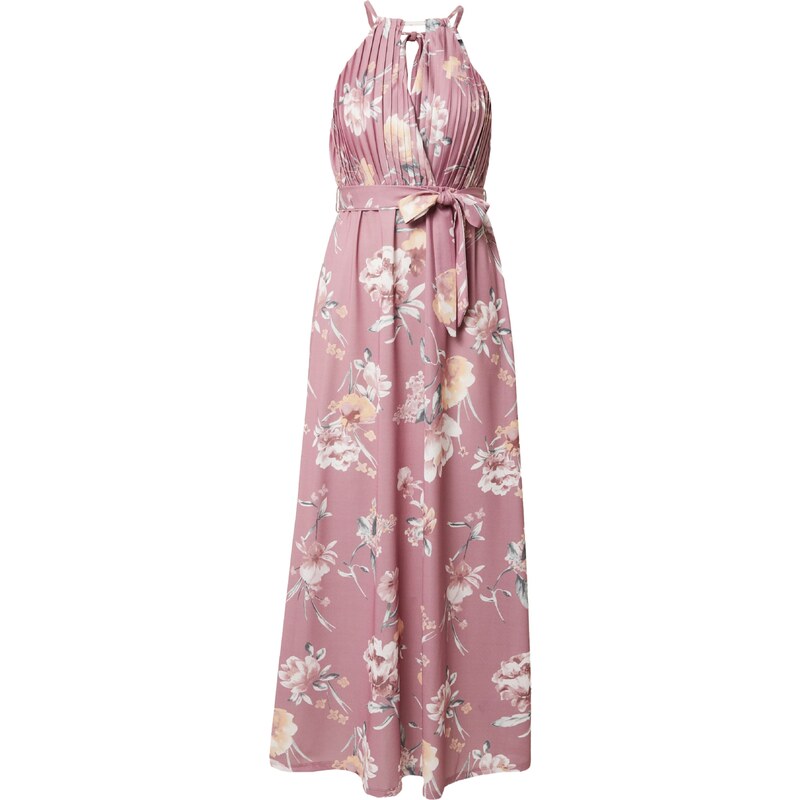 ABOUT YOU Obleka 'Rosie' svetlo rumena / staro roza / bela