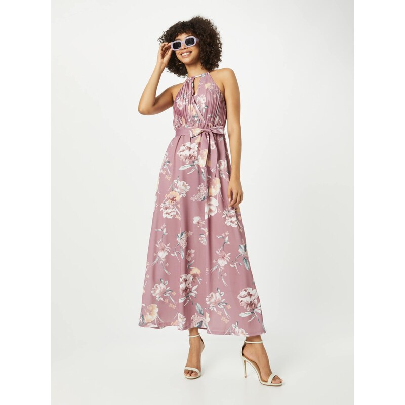 ABOUT YOU Obleka 'Rosie' svetlo rumena / staro roza / bela