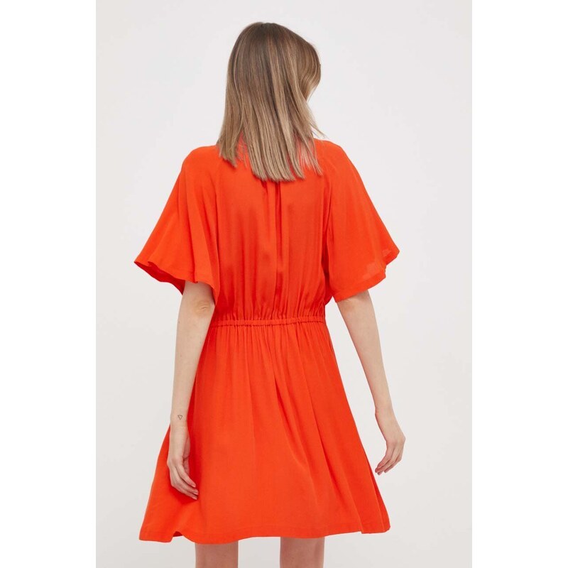 Obleka United Colors of Benetton oranžna barva