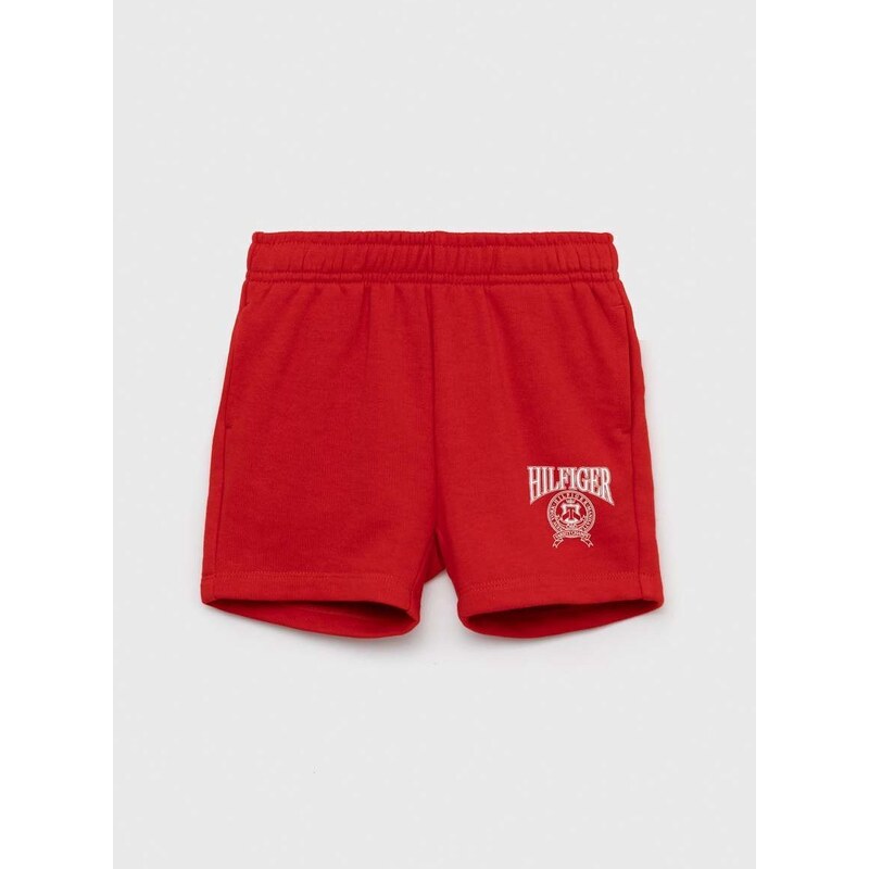 Otroške kratke hlače Tommy Hilfiger rdeča barva