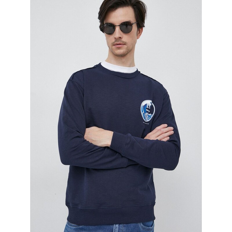Bombažen pulover North Sails moška, mornarsko modra barva