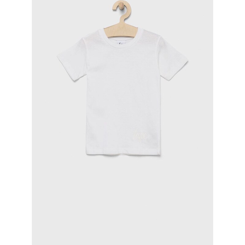 Otroški bombažen t-shirt Hype bela barva