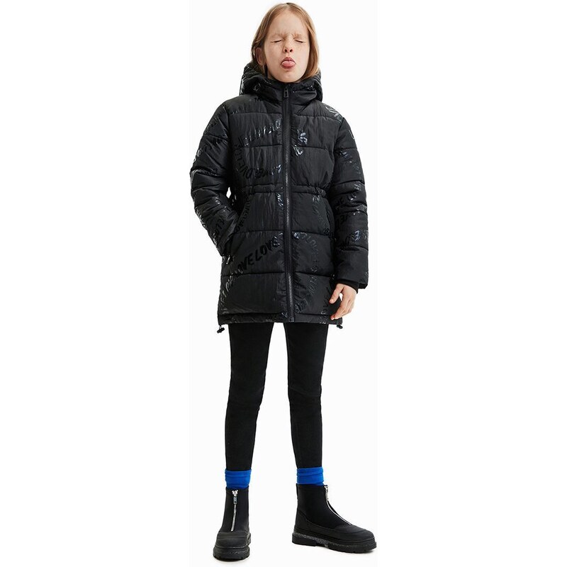 Otroška jakna Desigual črna barva