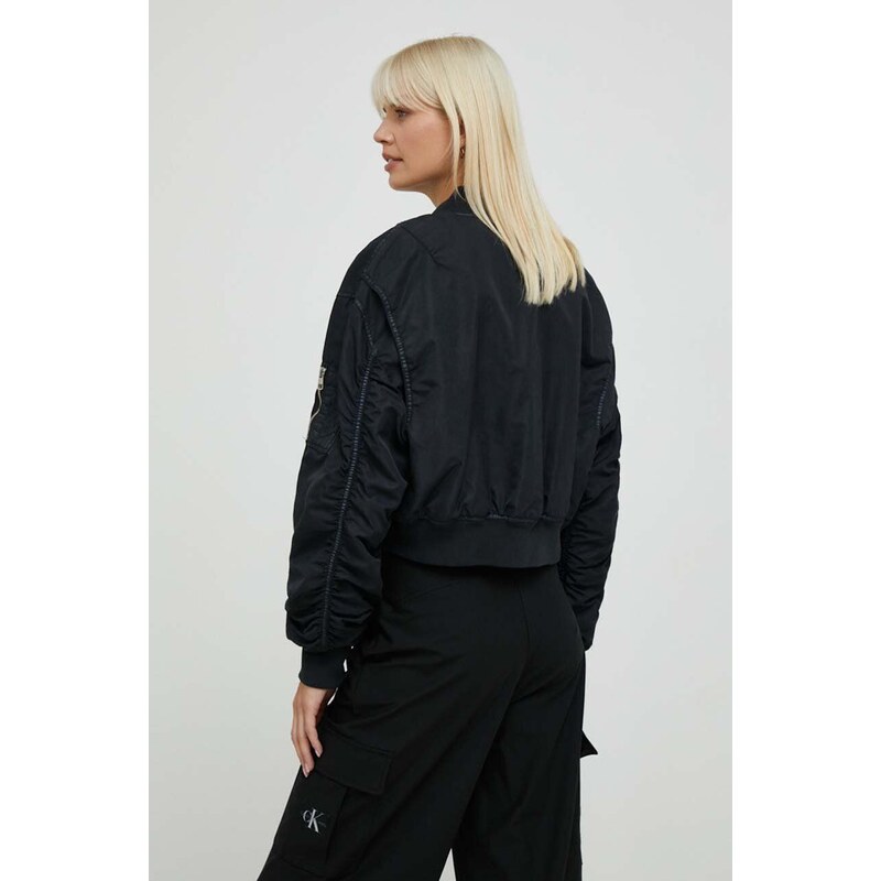 Bomber jakna Calvin Klein Jeans ženski, črna barva