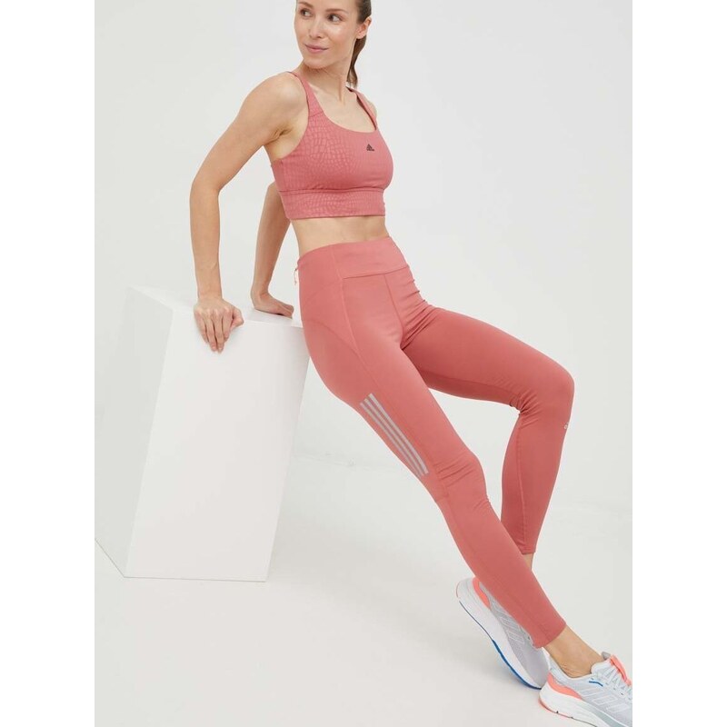 Športni modrček adidas Performance Powerimpact roza barva