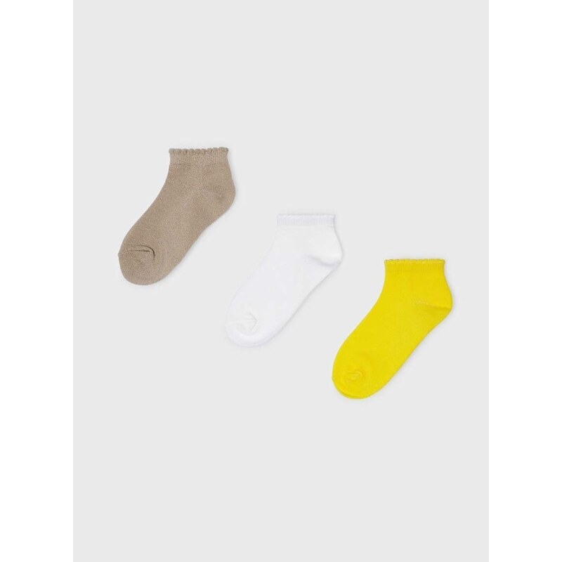 Otroške nogavice Mayoral 3-pack rumena barva