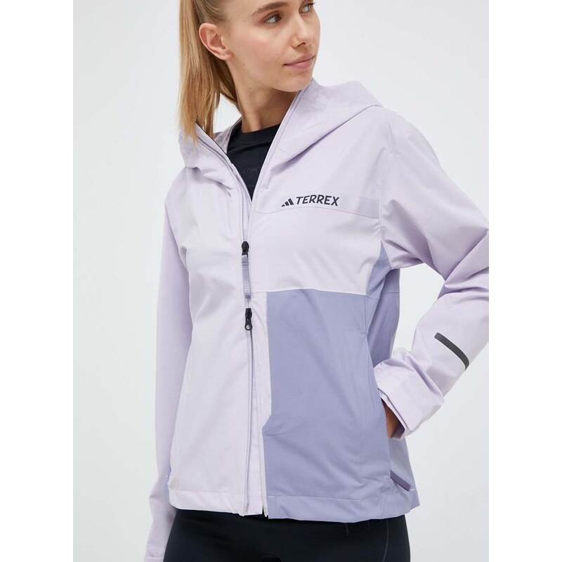 Vodoodporna jakna adidas TERREX Multi RAIN.RDY ženska, vijolična barva