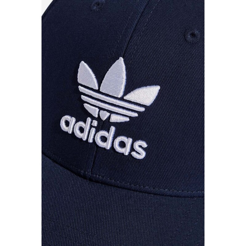 Bombažna bejzbolska kapa adidas Originals mornarsko modra barva