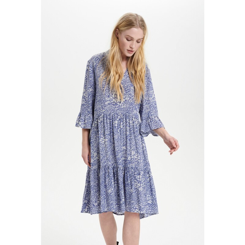 SAINT TROPEZ Obleka 'Eda' bež / kraljevo modra