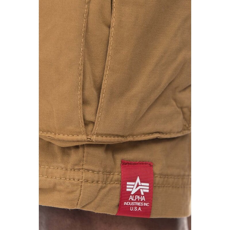 Bombažne kratke hlače Alpha Industries rjava barva