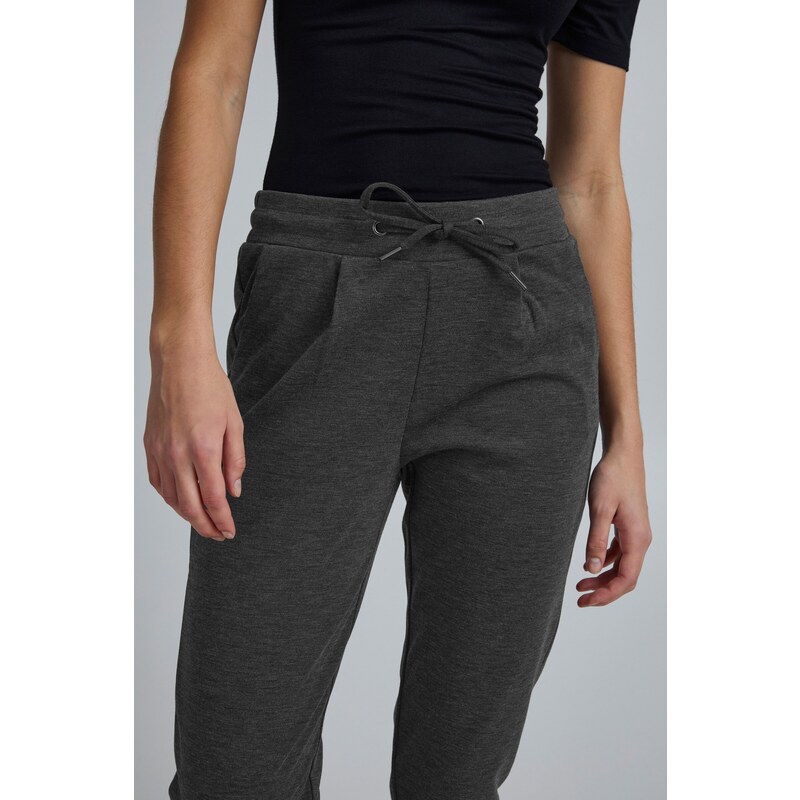 ICHI Hlače z naborki 'IHKate' temno siva