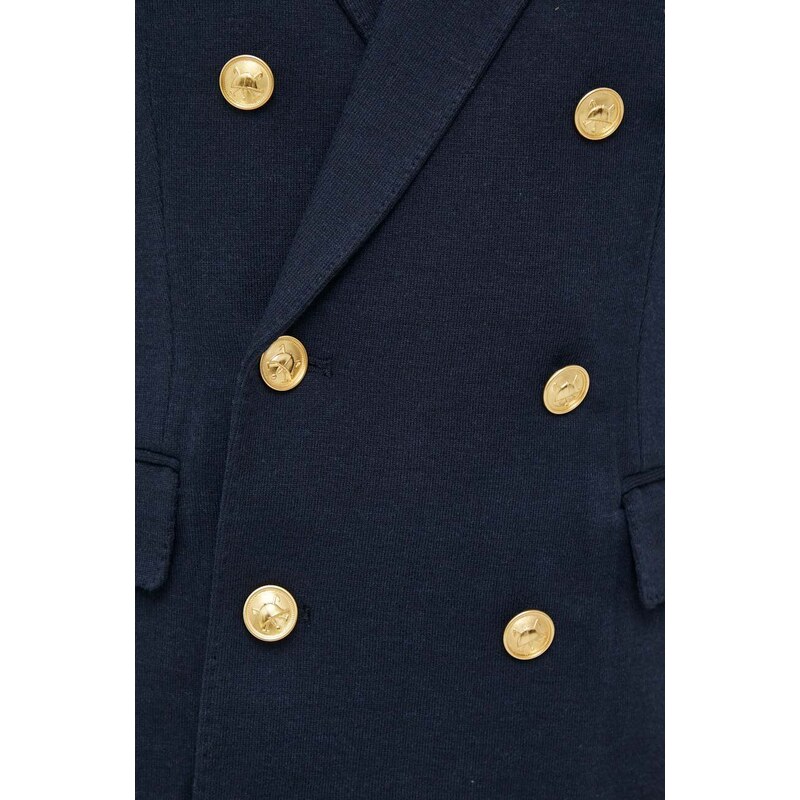 Suknjič s primesjo volne Polo Ralph Lauren mornarsko modra barva