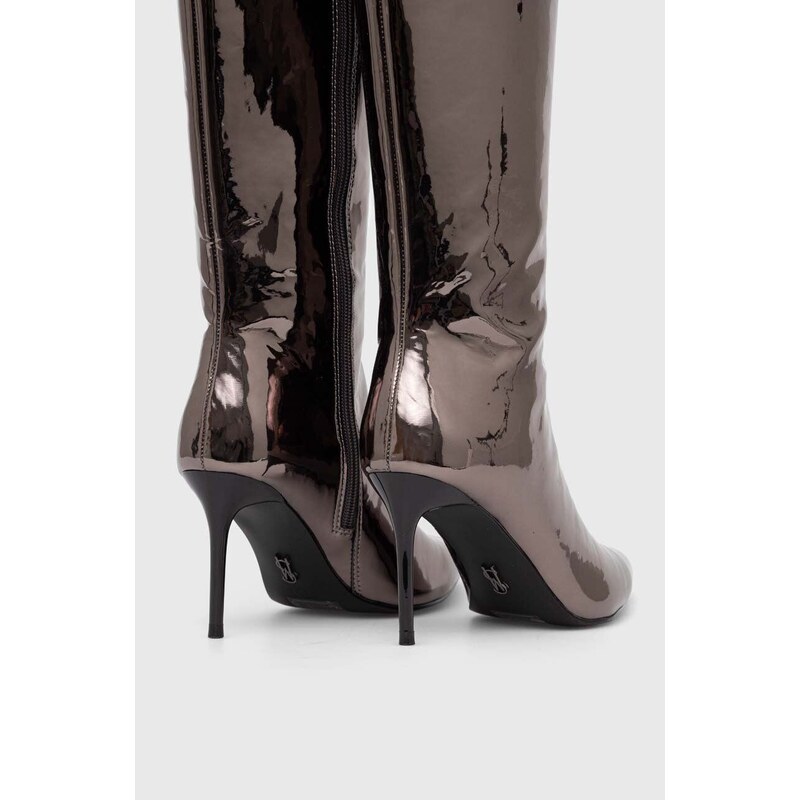 Elegantni škornji Steve Madden Lovable ženski, srebrna barva, SM11002618
