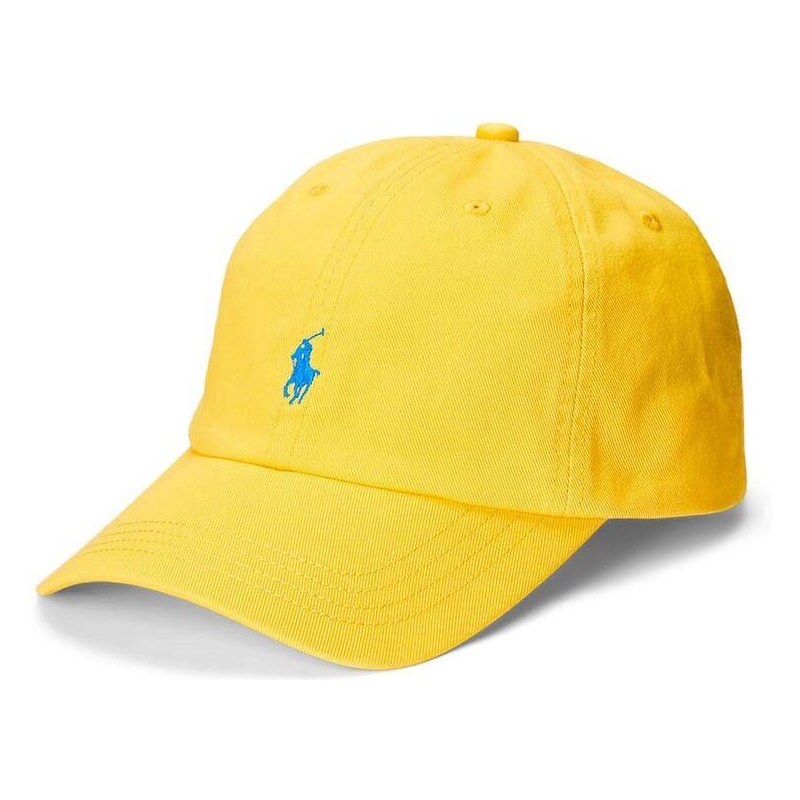 Otroška bombažna kapa Polo Ralph Lauren rumena barva