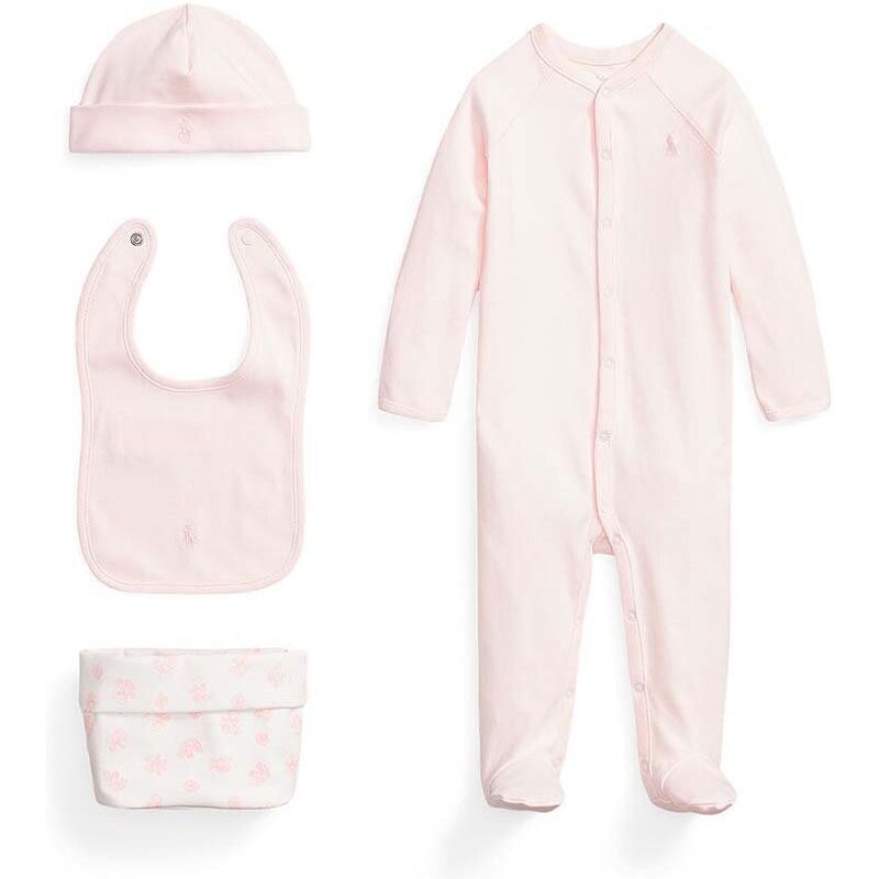 Komplet za dojenčka Polo Ralph Lauren roza barva