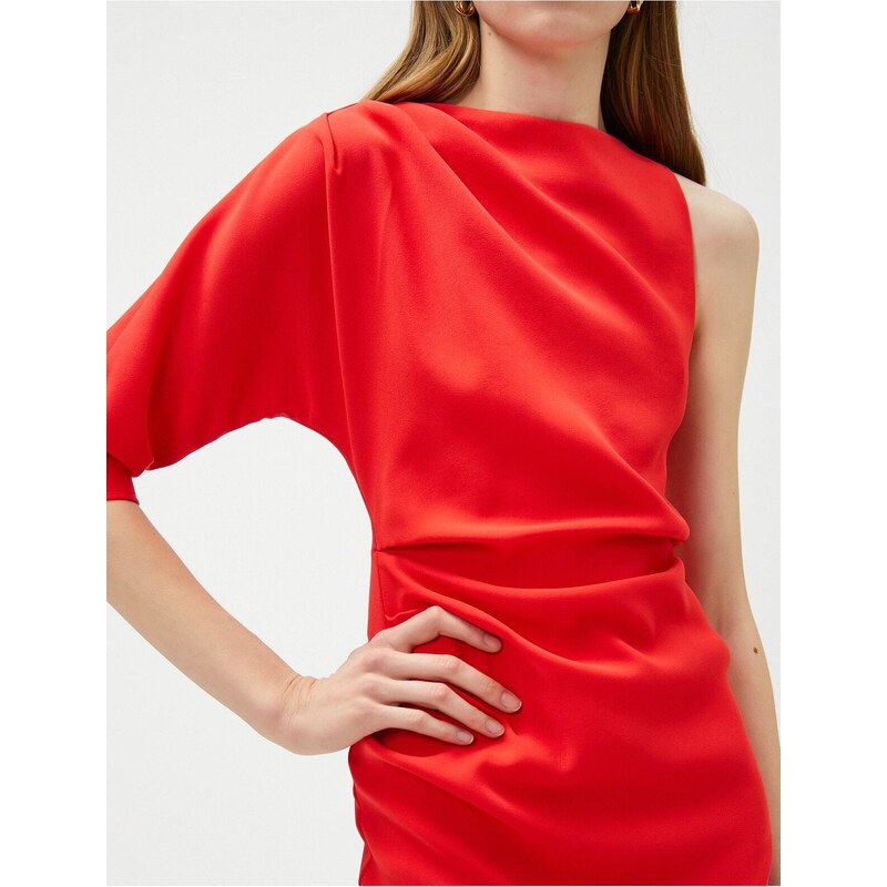 Koton Mini Party Dress Draped Sleeve Detail