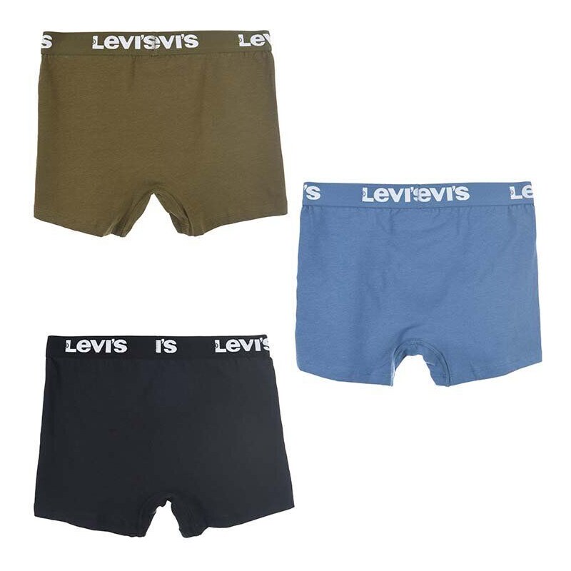 Otroške boksarice Levi's 3-pack črna barva