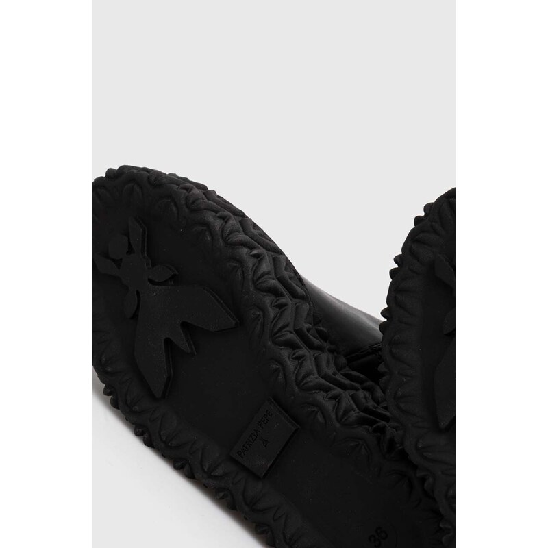 Usnjeni elegantni škornji Patrizia Pepe ženski, črna barva, 8Y0057 L078 K103