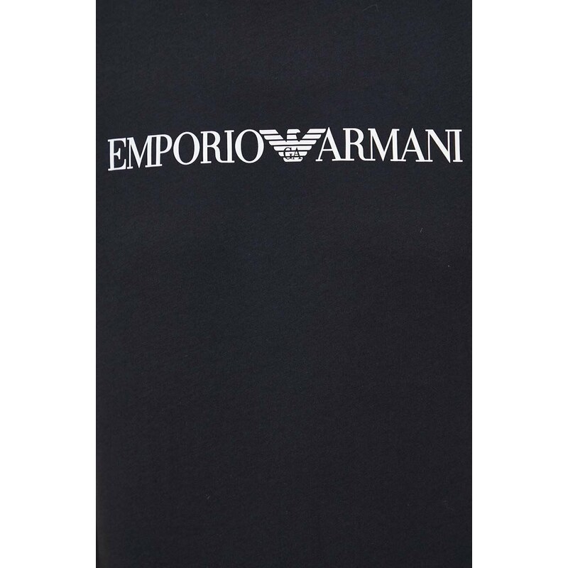 Bombažna kratka majica Emporio Armani mornarsko modra barva