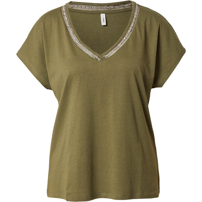 ONLY Majica 'LULU' temno zelena / srebrna