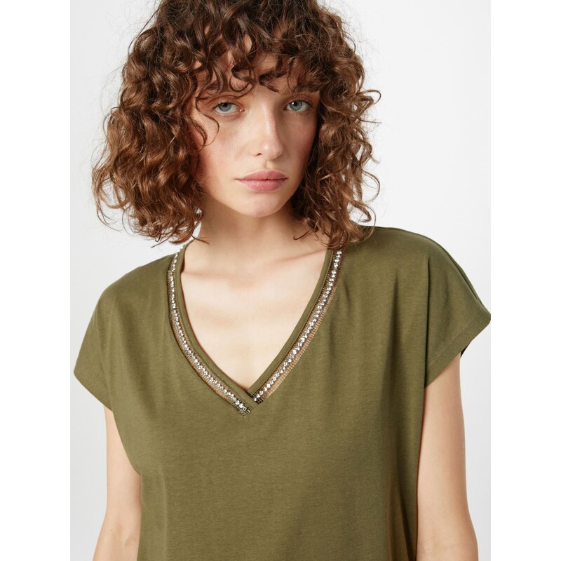 ONLY Majica 'LULU' temno zelena / srebrna