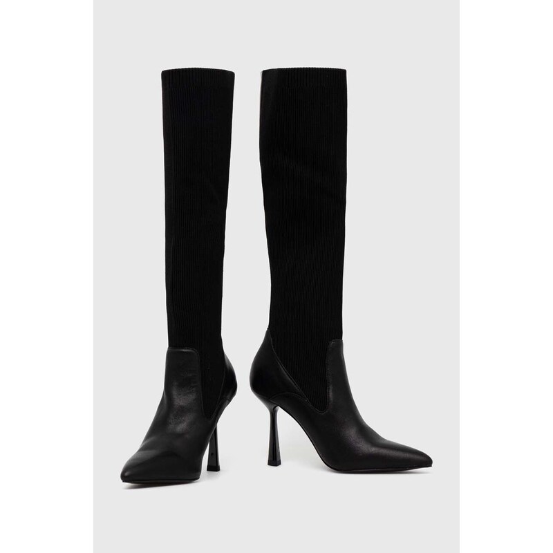 Elegantni škornji Karl Lagerfeld PANDARA II ženski, črna barva, KL31376F