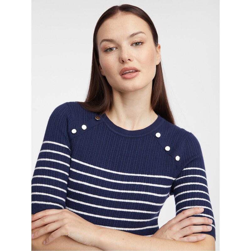 Orsay Dark Blue Women Striped Sweater Dress - Women