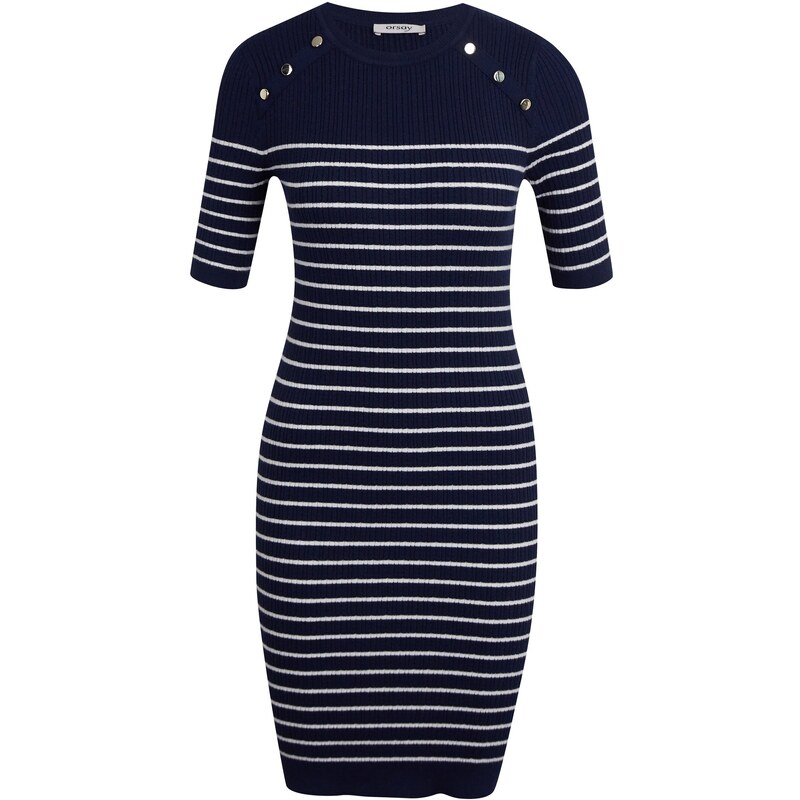 Orsay Dark Blue Women Striped Sweater Dress - Women