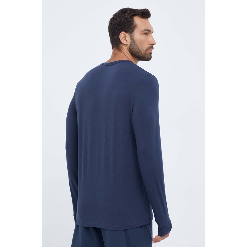 Majica z dolgimi rokavi lounge Calvin Klein Underwear mornarsko modra barva