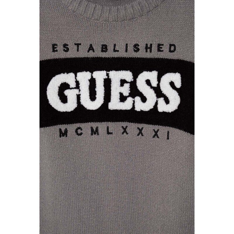 Otroški pulover Guess siva barva