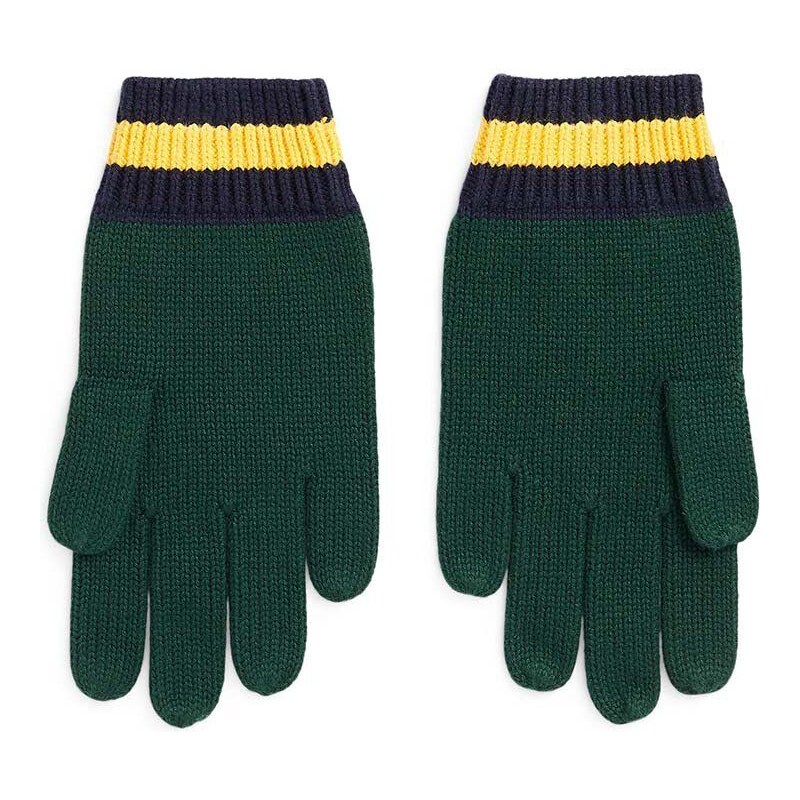 Otroške rokavice Polo Ralph Lauren zelena barva