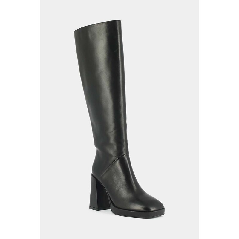 Usnjeni elegantni škornji Jonak DETHLEE CUIR ženski, črna barva, 3100351