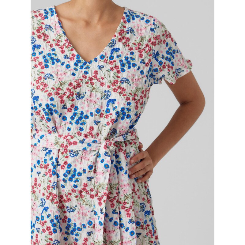 VERO MODA Obleka modra / zelena / fuksija / biserno bela