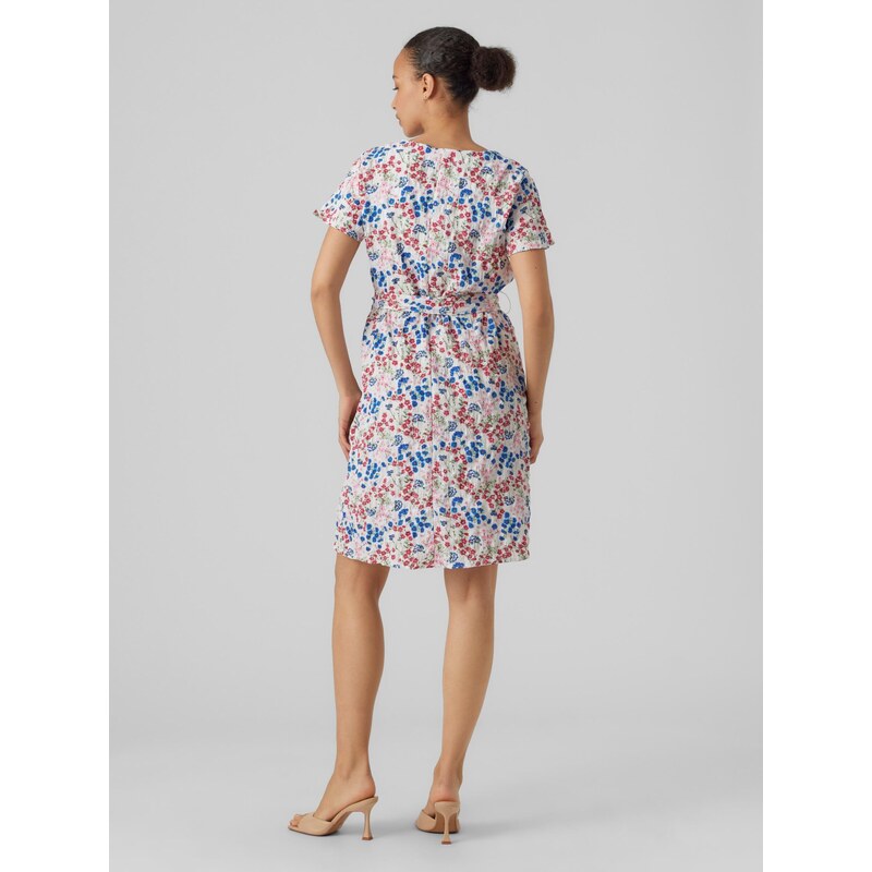 VERO MODA Obleka modra / zelena / fuksija / biserno bela