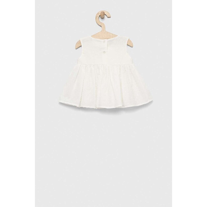 Otroška bombažna obleka Jamiks bela barva