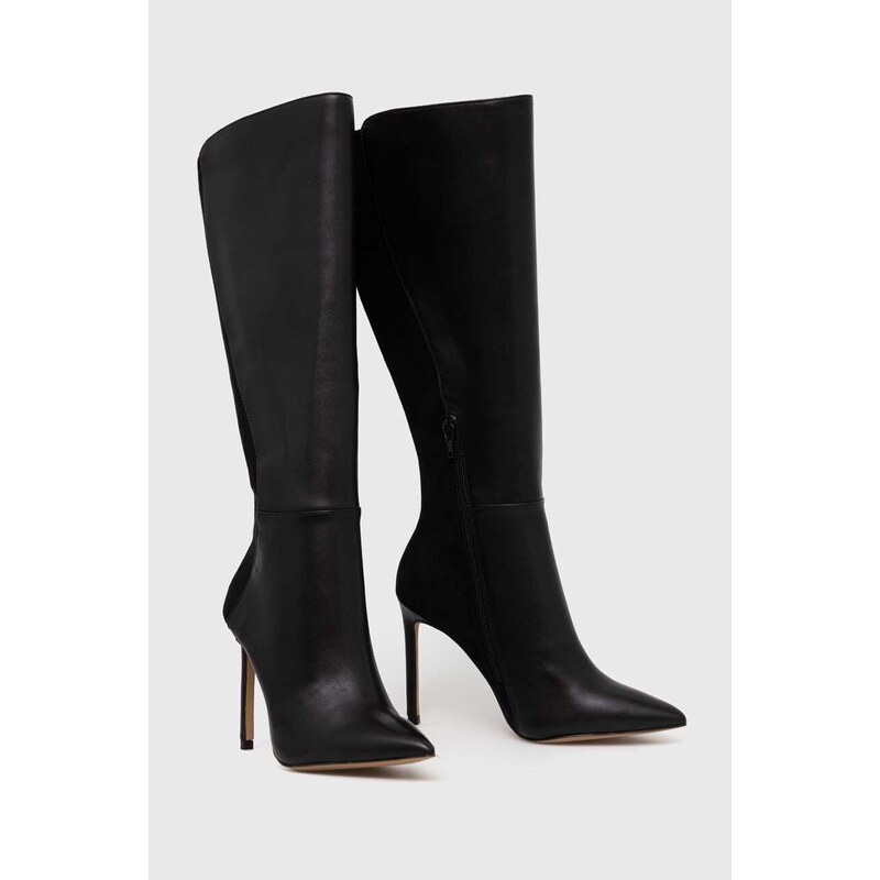 Usnjeni elegantni škornji Aldo Milann ženski, črna barva, 13658290.MILANN