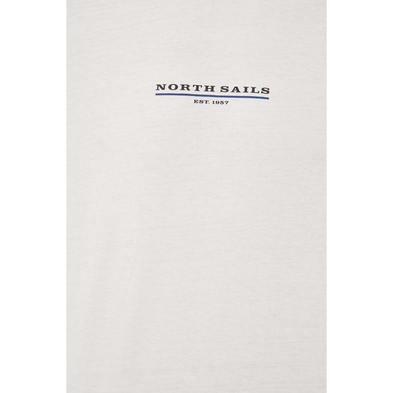 Bombažna majica z dolgimi rokavi North Sails bela barva