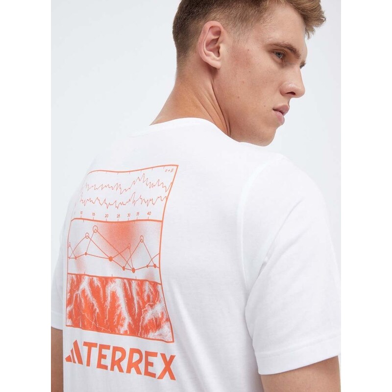 Kratka majica adidas TERREX Graphic Altitude moška, bela barva