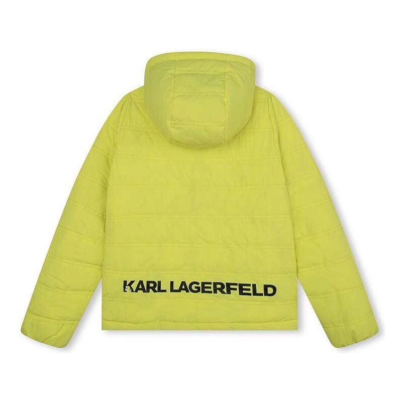 Otroška dvostranska jakna Karl Lagerfeld zelena barva