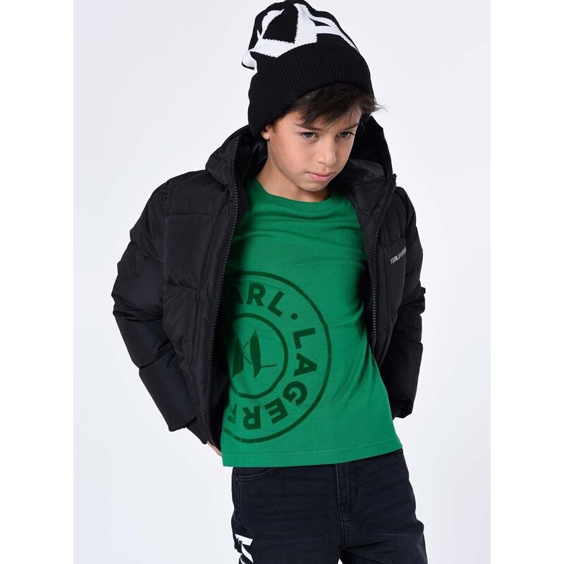 Otroška jakna Karl Lagerfeld črna barva