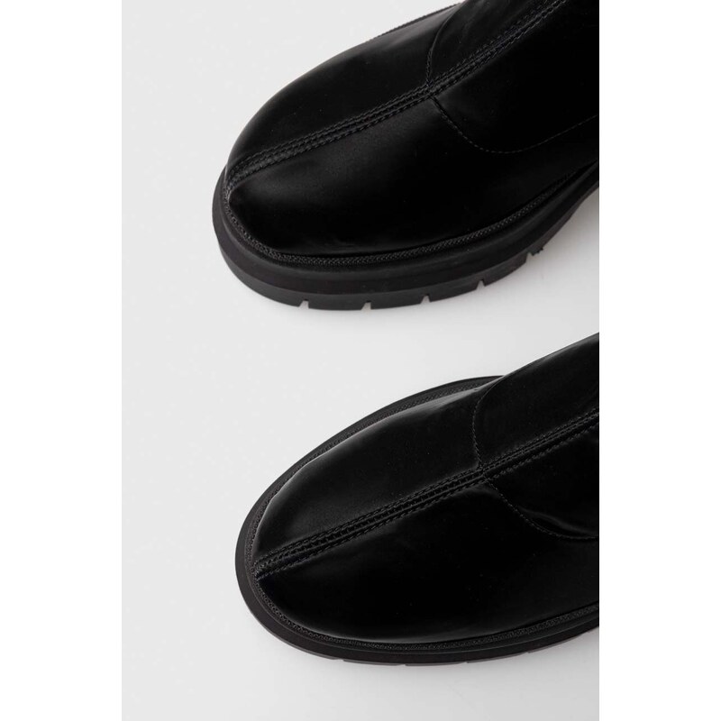 Elegantni škornji HUGO Kris ženski, črna barva, 50509843
