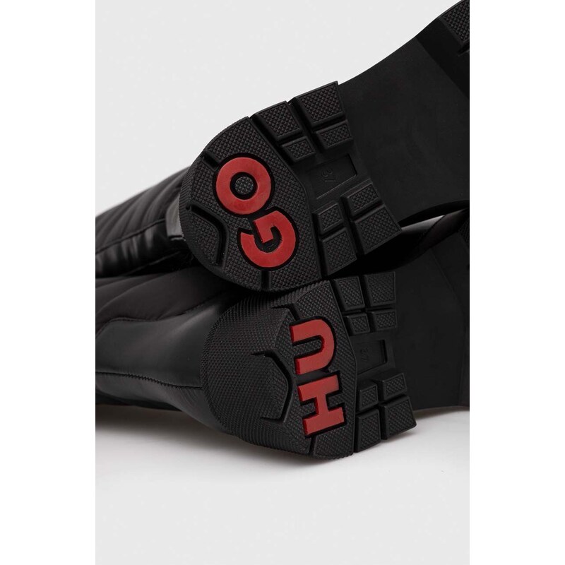 Elegantni škornji HUGO Kris črna barva, 50504706