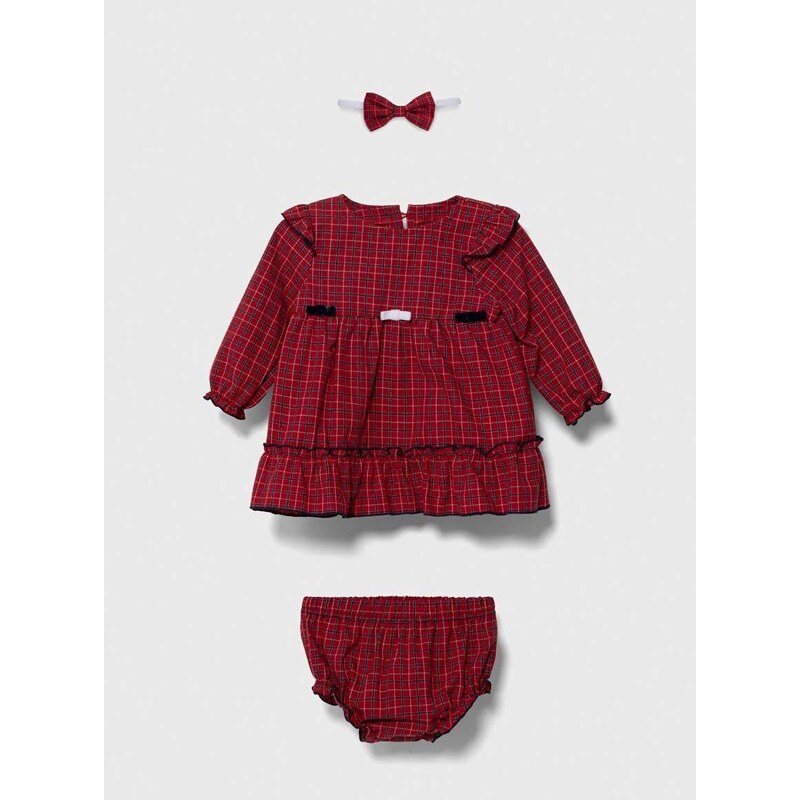 Otroška bombažna obleka Jamiks rdeča barva